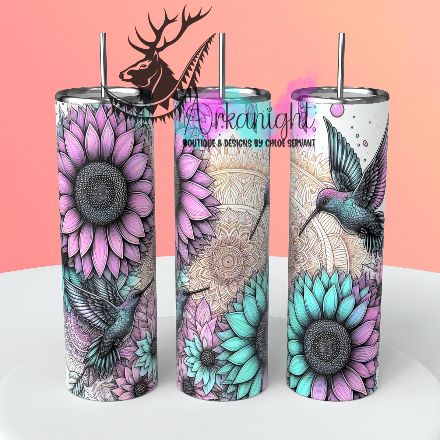 Gourde sur commande - Pastel Hummingbird