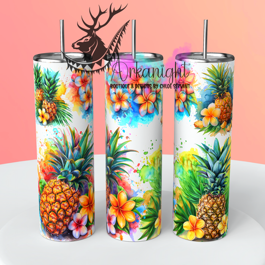 Gourde sur commande - Watercolor Pineapple