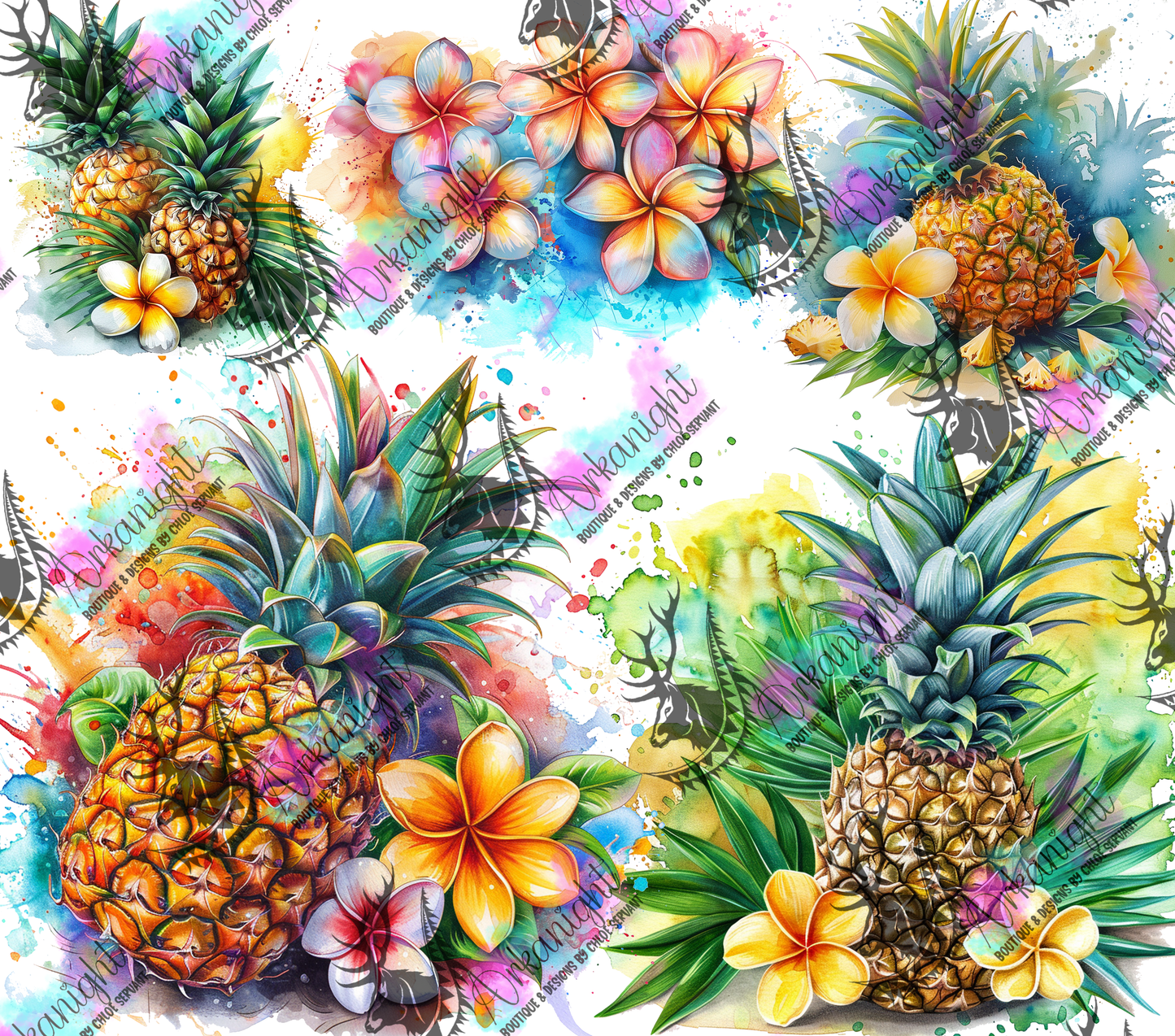 Numérique -  Watercolor Pineapple