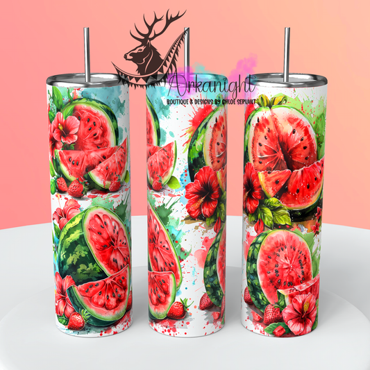 Gourde sur commande - Watercolor Watermelon