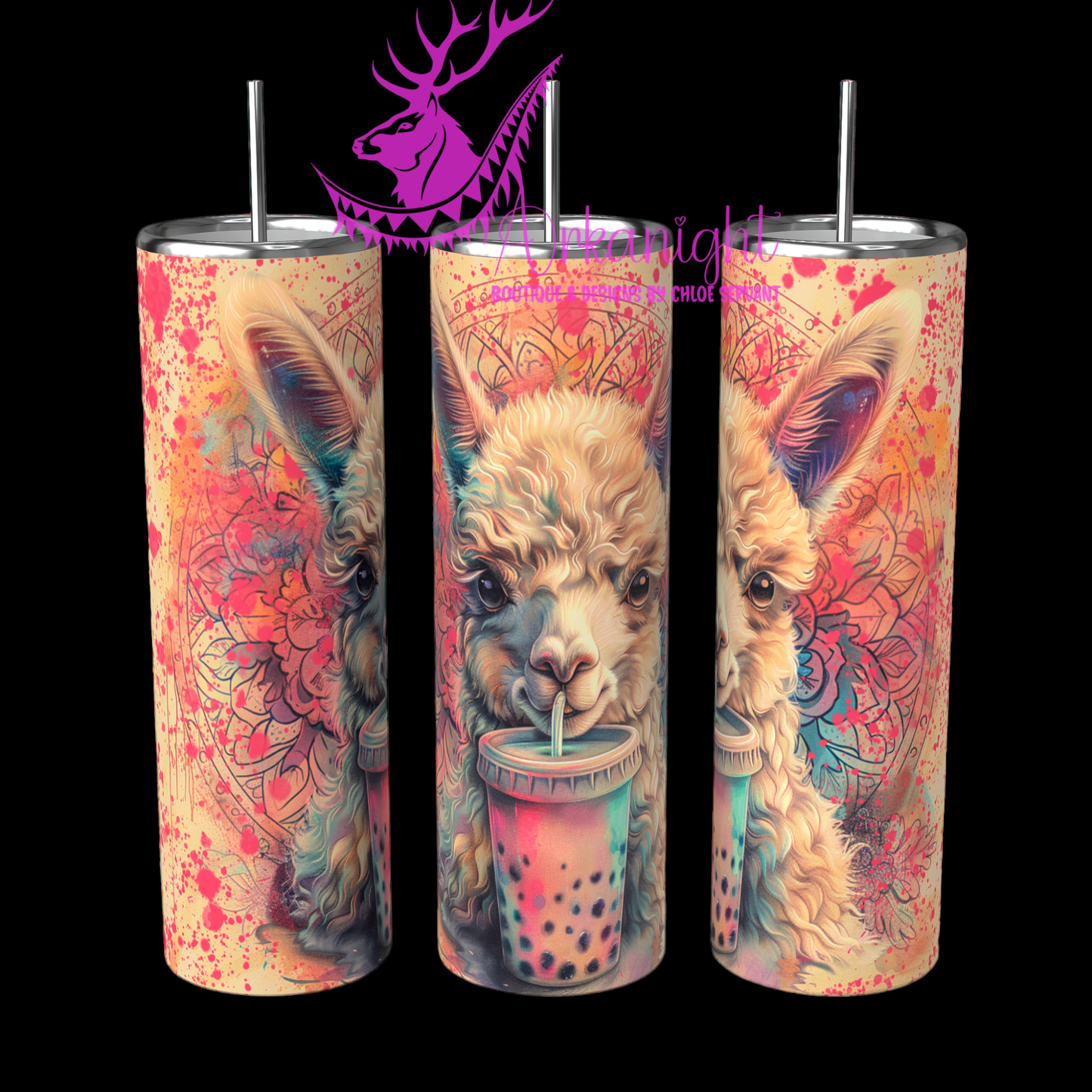Gourde sur commande - Bubble Tea Alpaca