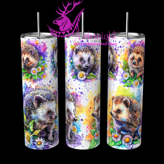 Gourde sur commande - Watercolor Summer Hedgehog