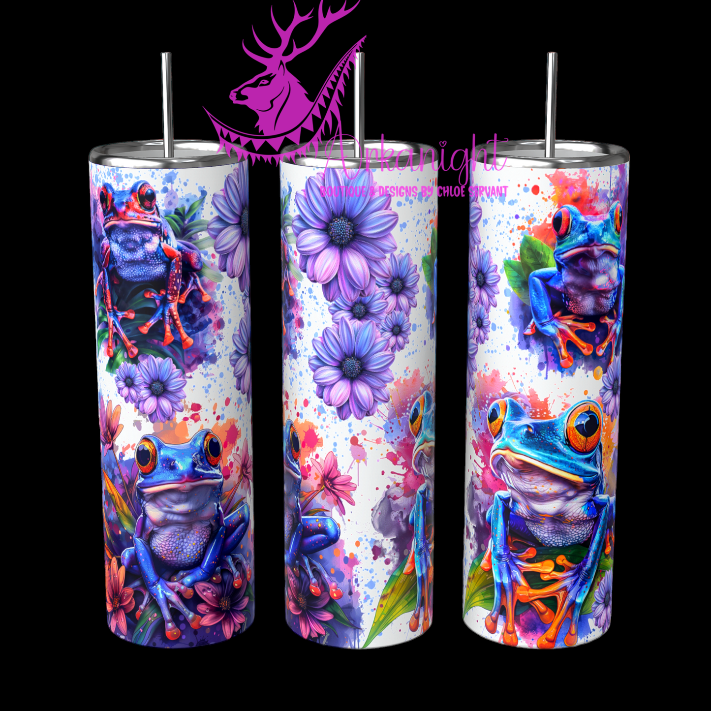 Gourde sur commande - Watercolor Colorful Frog