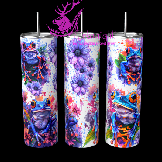 Gourde sur commande - Watercolor Colorful Frog