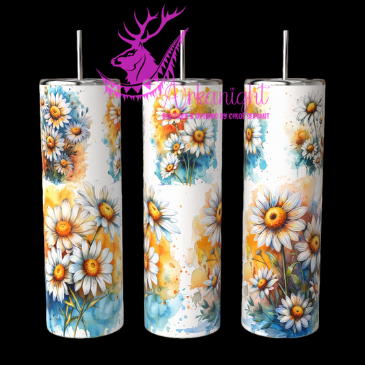 Gourde sur commande - Watercolor Daisies