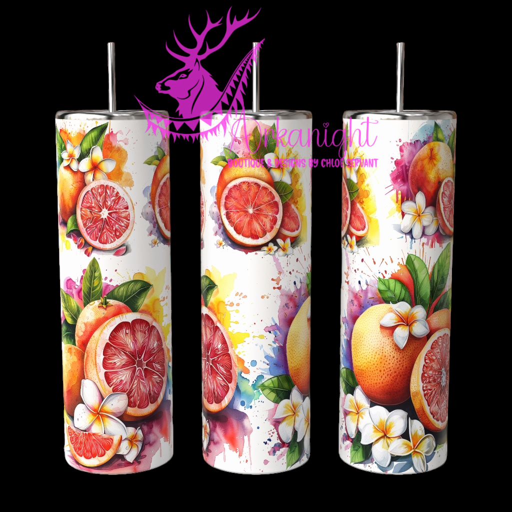 Gourde sur commande - Watercolor Pamplemousse