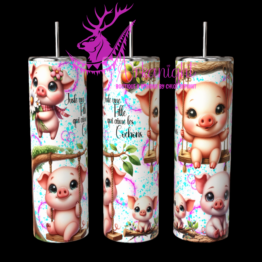 Gourde sur commande - Juste une fille qui aime les cochons