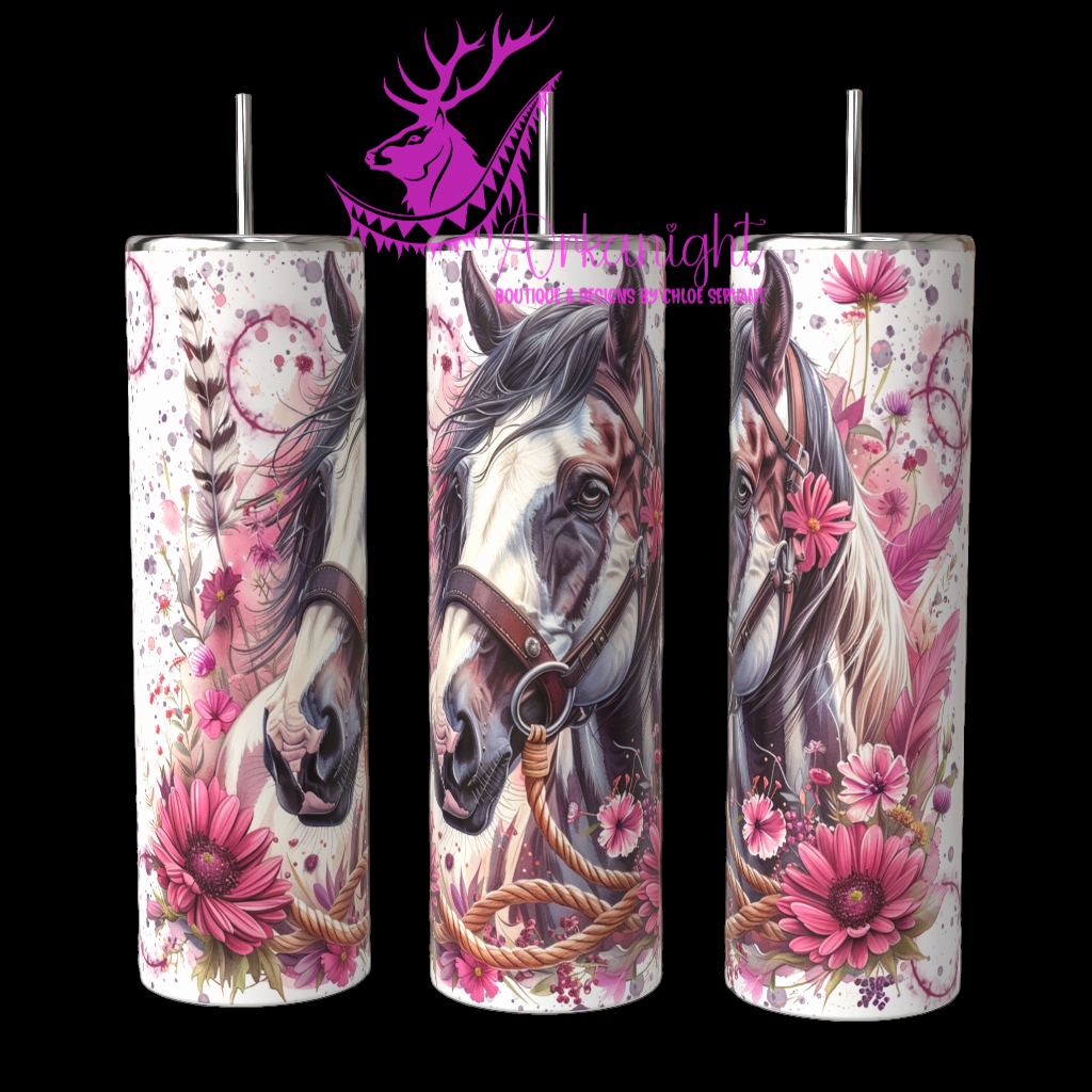 Gourde sur commande - Paint Horse - Pink - 03