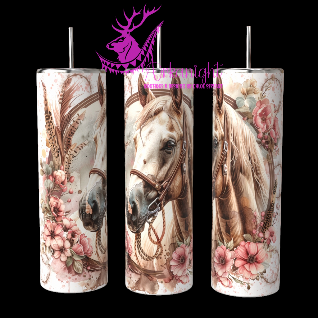 Gourde sur commande - Palomino Horse - Pink