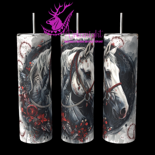 Gourde sur commande - White Aztec Horse