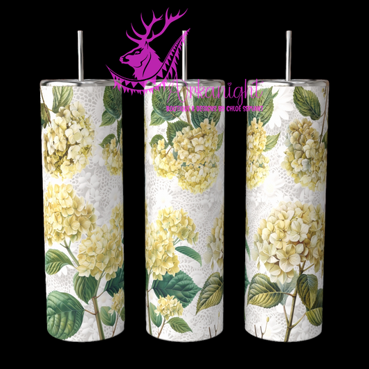 Gourde sur commande - Light Yellow Hydrangea And Lace