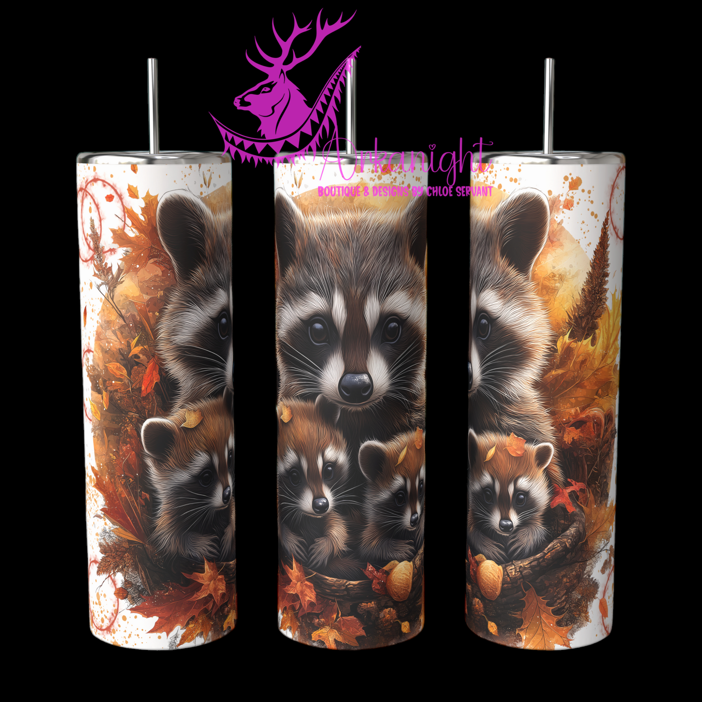 Gourde sur commande - Autumn 2024 - Family Racoon