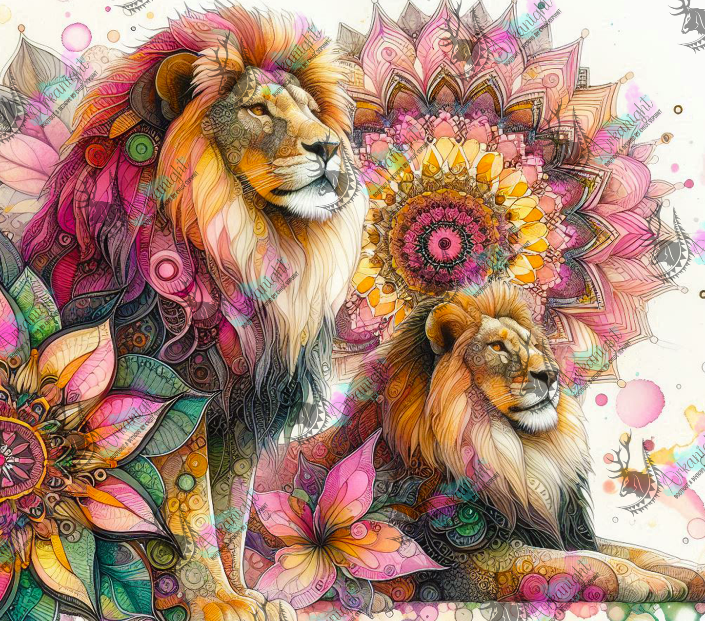 Numérique - Collection Safari Mandalas - Lion -  01