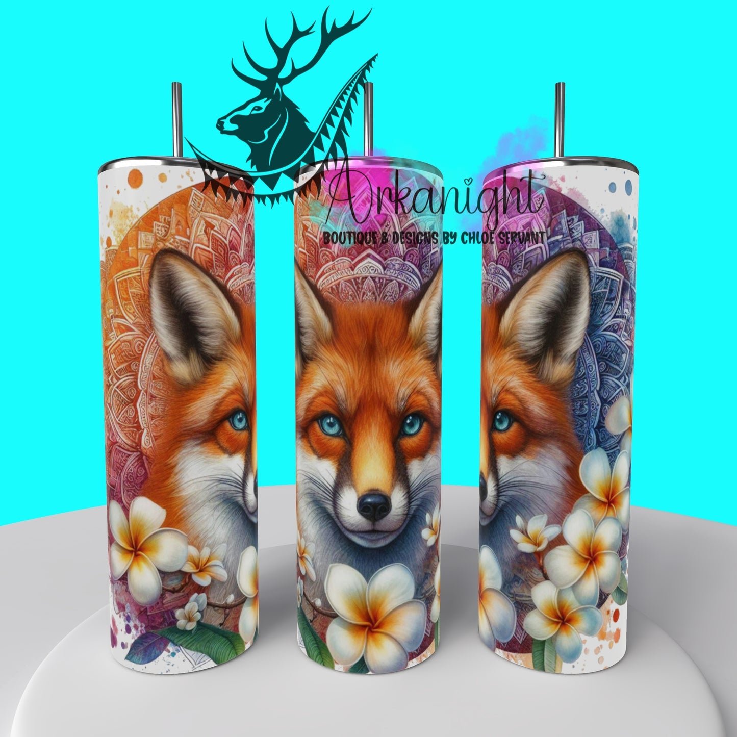 Gourde sur commande - Mandalas Fox - 04