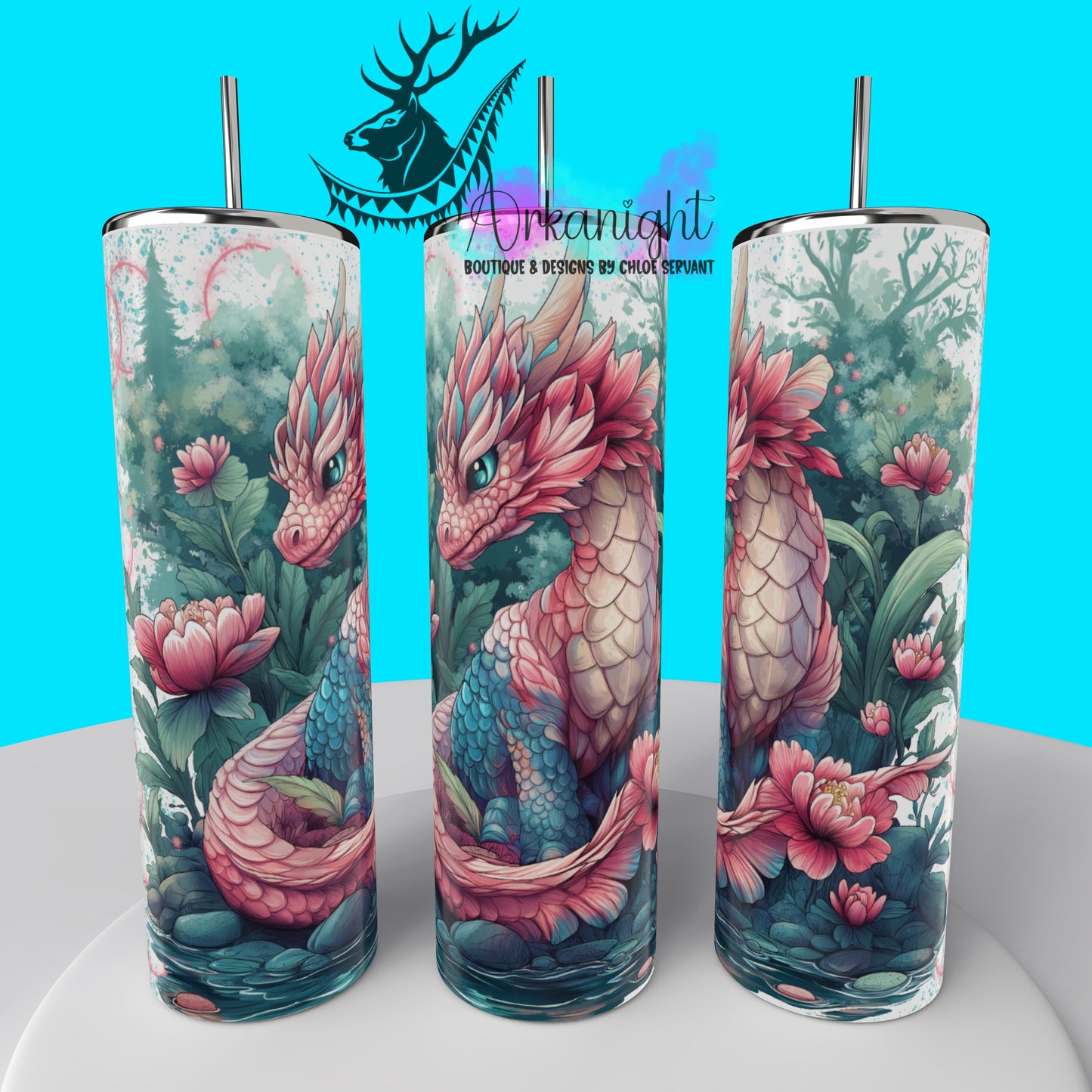 Numérique - Pink & Turquoise Dragon - 02