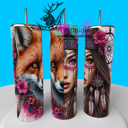 Gourde sur commande - Collection Animal Totem - Fox & Brown Hair
