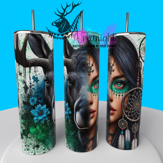 Gourde sur commande - Collection Animal Totem - Moose & Black Hair