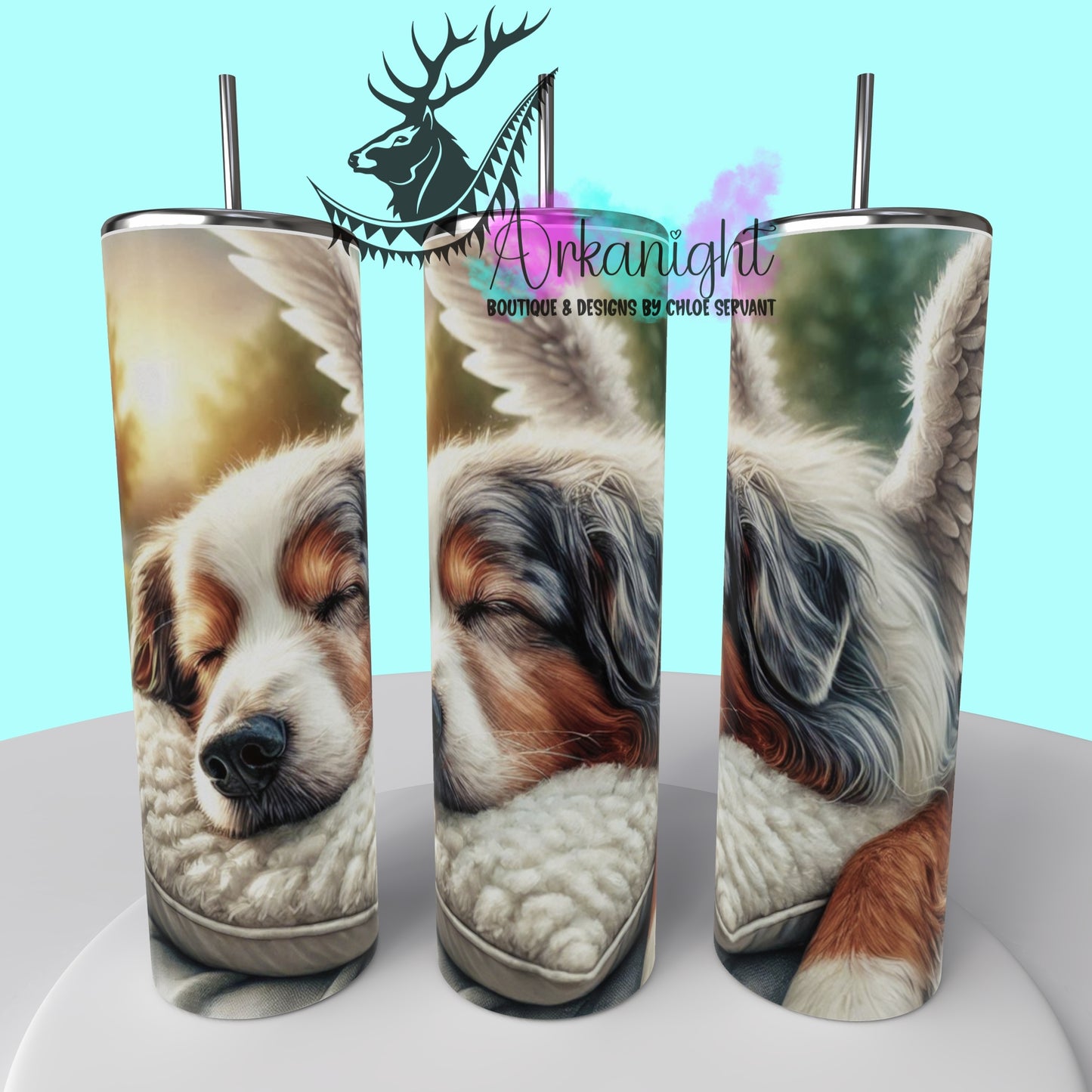 Gourde sur commande - Collection Mémoire Chien - Australian Shepherd Blue Merle - 01
