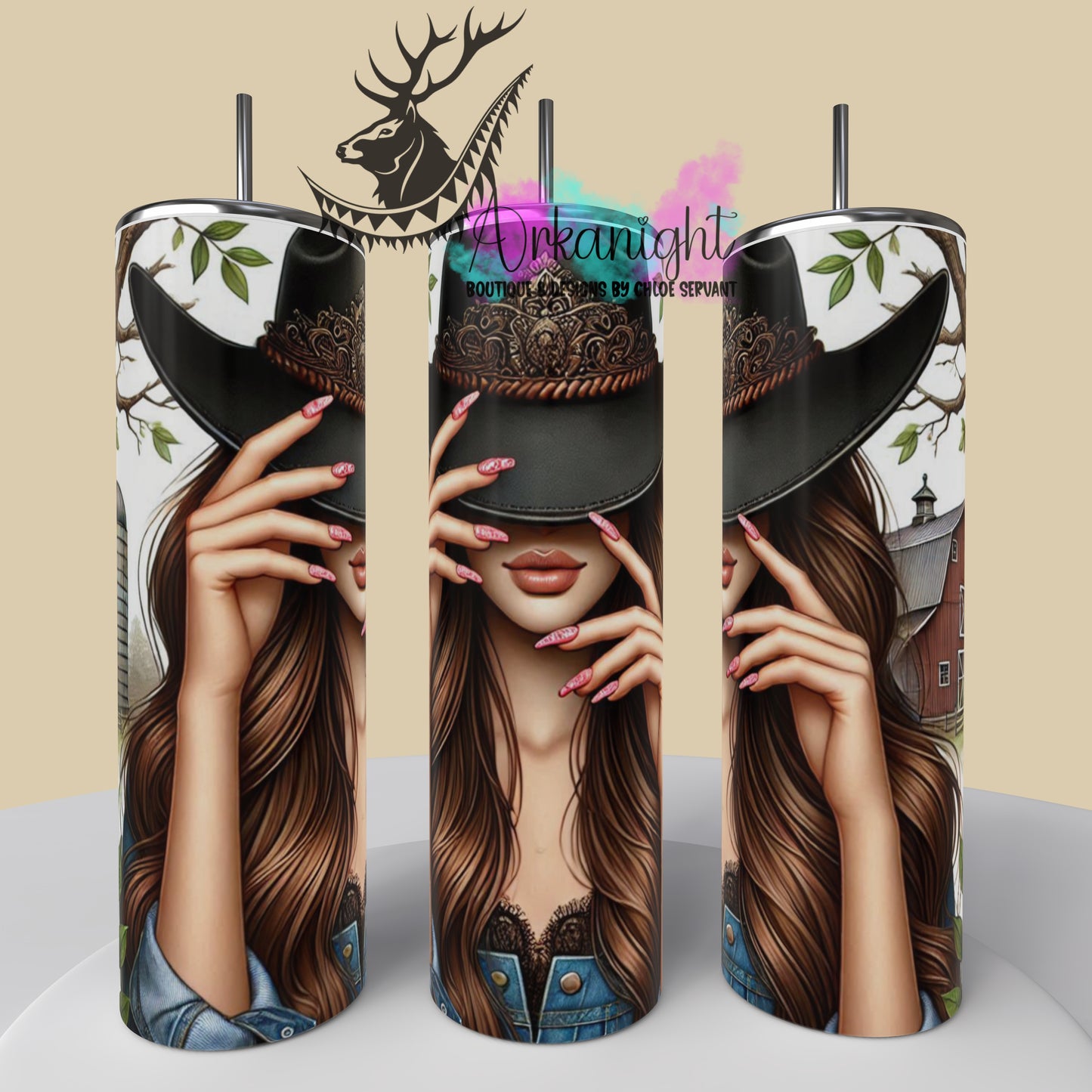 Gourde sur commande - Collection Western 2025 - Cowgirl Brune - 03
