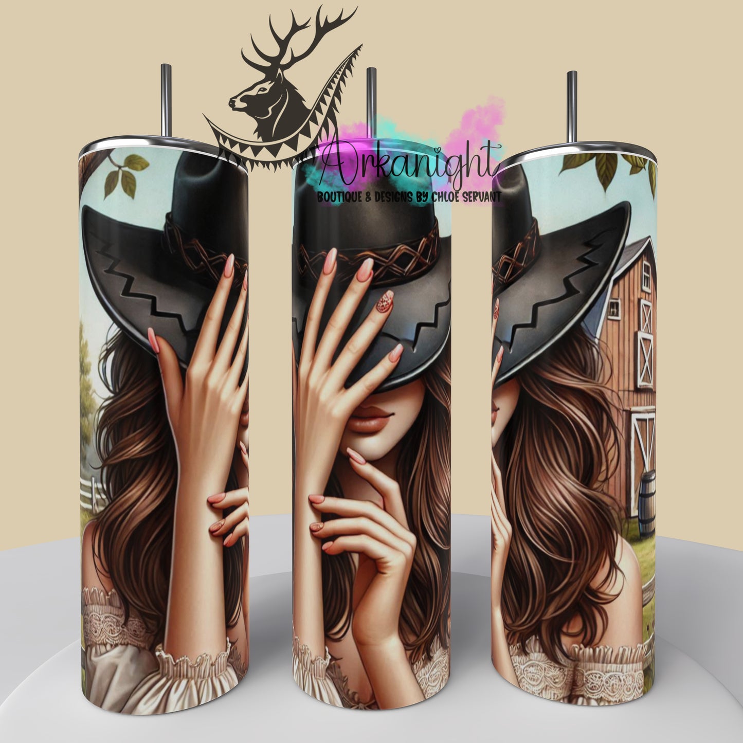 Gourde sur commande - Collection Western 2025 - Cowgirl Brune - 02