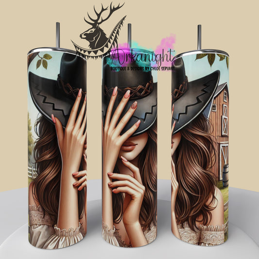 Gourde sur commande - Collection Western 2025 - Cowgirl Brune - 02