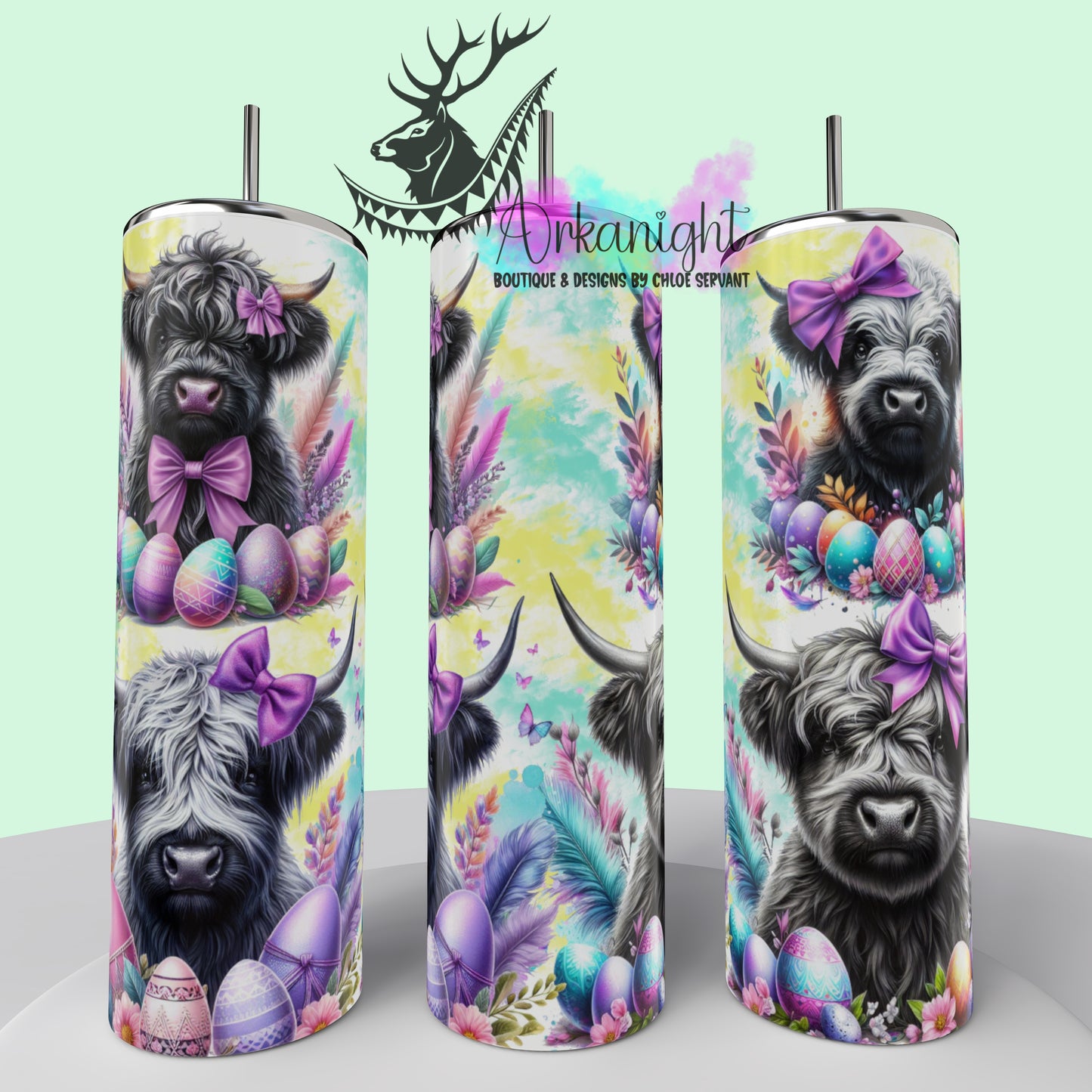 Gourde sur commande - Collection Pâques 2025 - Black & White Highland cow