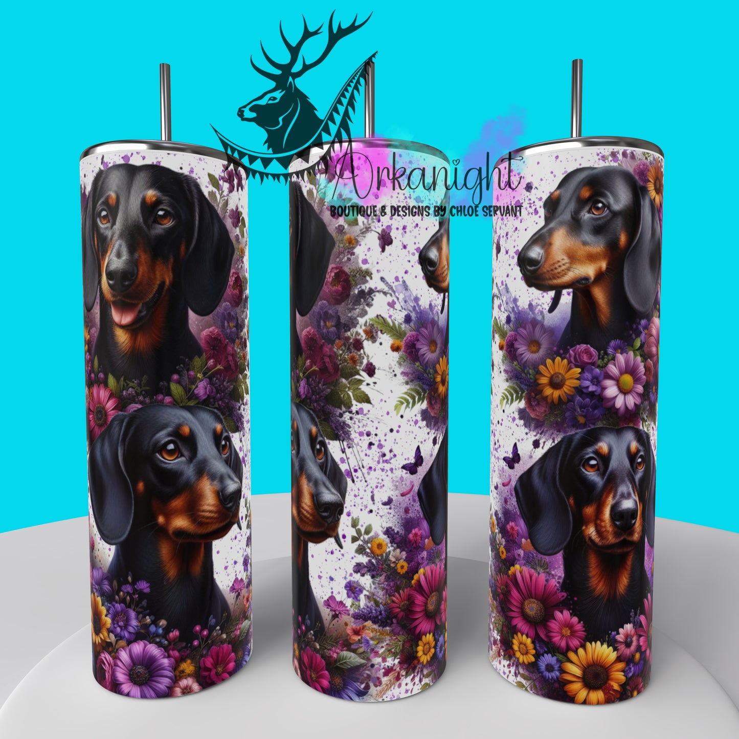 Gourde sur commande - Collection Chien 2025 - Teckel Flowers