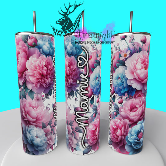 Gourde sur commande - Collection Fête des mères 2025 - Blue & Pink Peony - Mamie