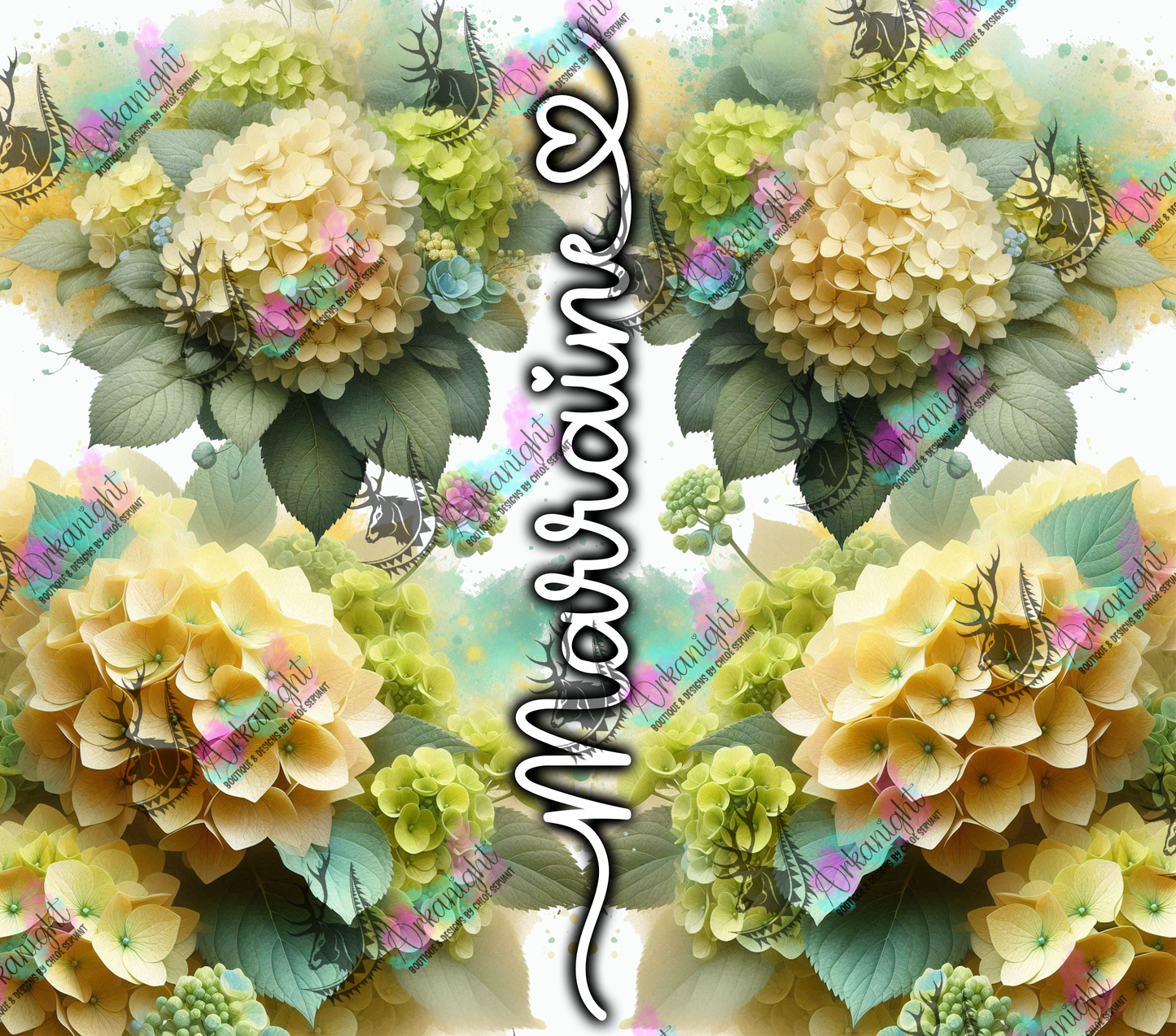 Numérique - Collection Fête des mères 2025 - Yellow Hydrangea Maman- Mamie - Marraine - Sans Texte