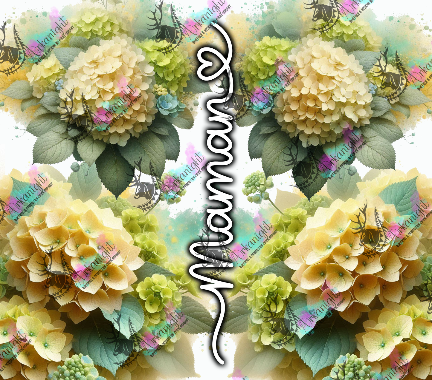 Numérique - Collection Fête des mères 2025 - Yellow Hydrangea Maman- Mamie - Marraine - Sans Texte