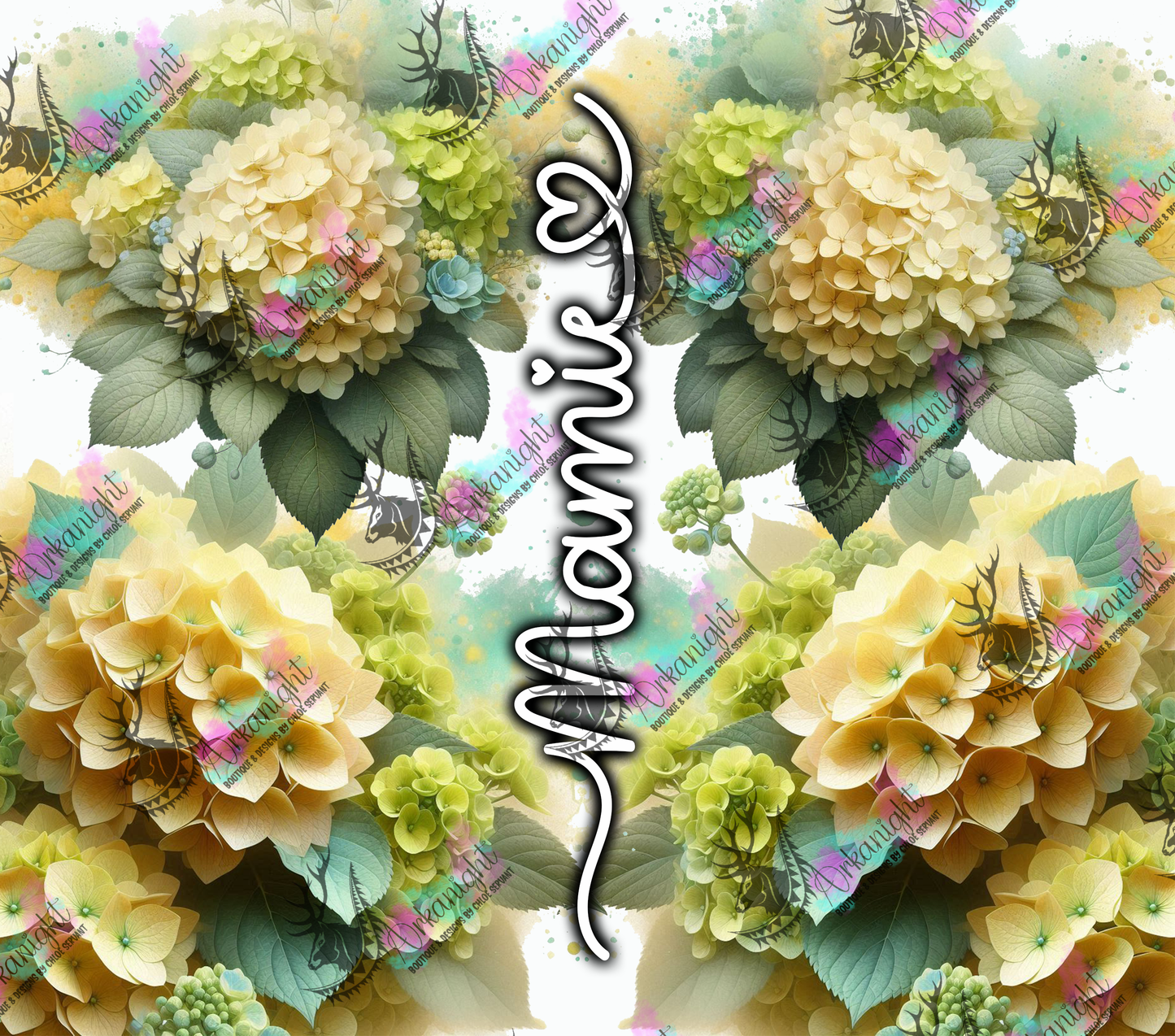 Numérique - Collection Fête des mères 2025 - Yellow Hydrangea Maman- Mamie - Marraine - Sans Texte