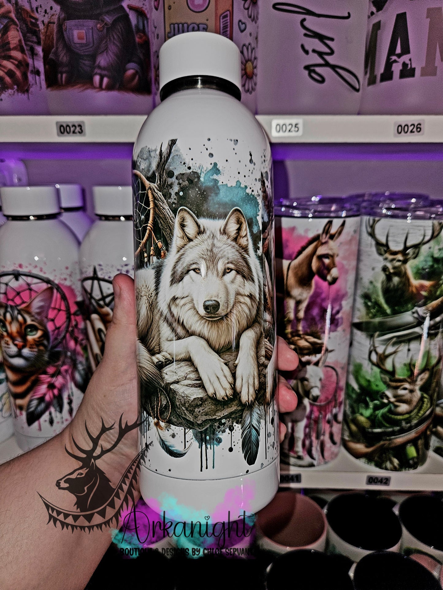 Bouteille d'eau 17 OZ Sur Commande - Isotherme - Wolves on Rocks