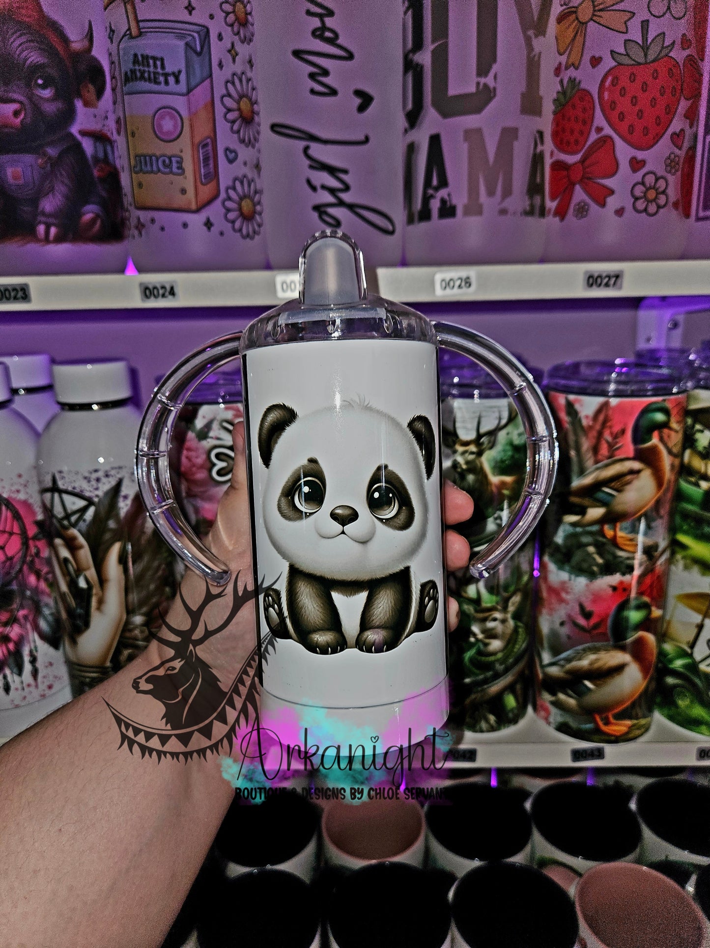 Gourde - Biberon Évolutif sur commande - Panda rayé