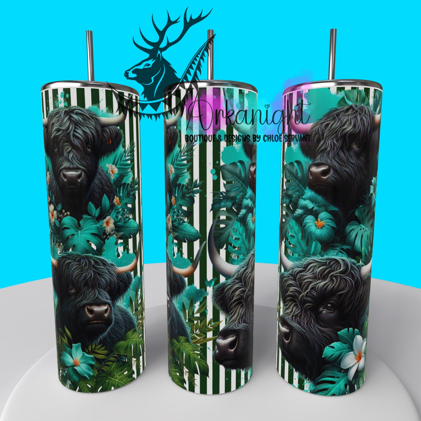 Numérique - Collection Monstera & Animals 2025 - Black Highland Cow