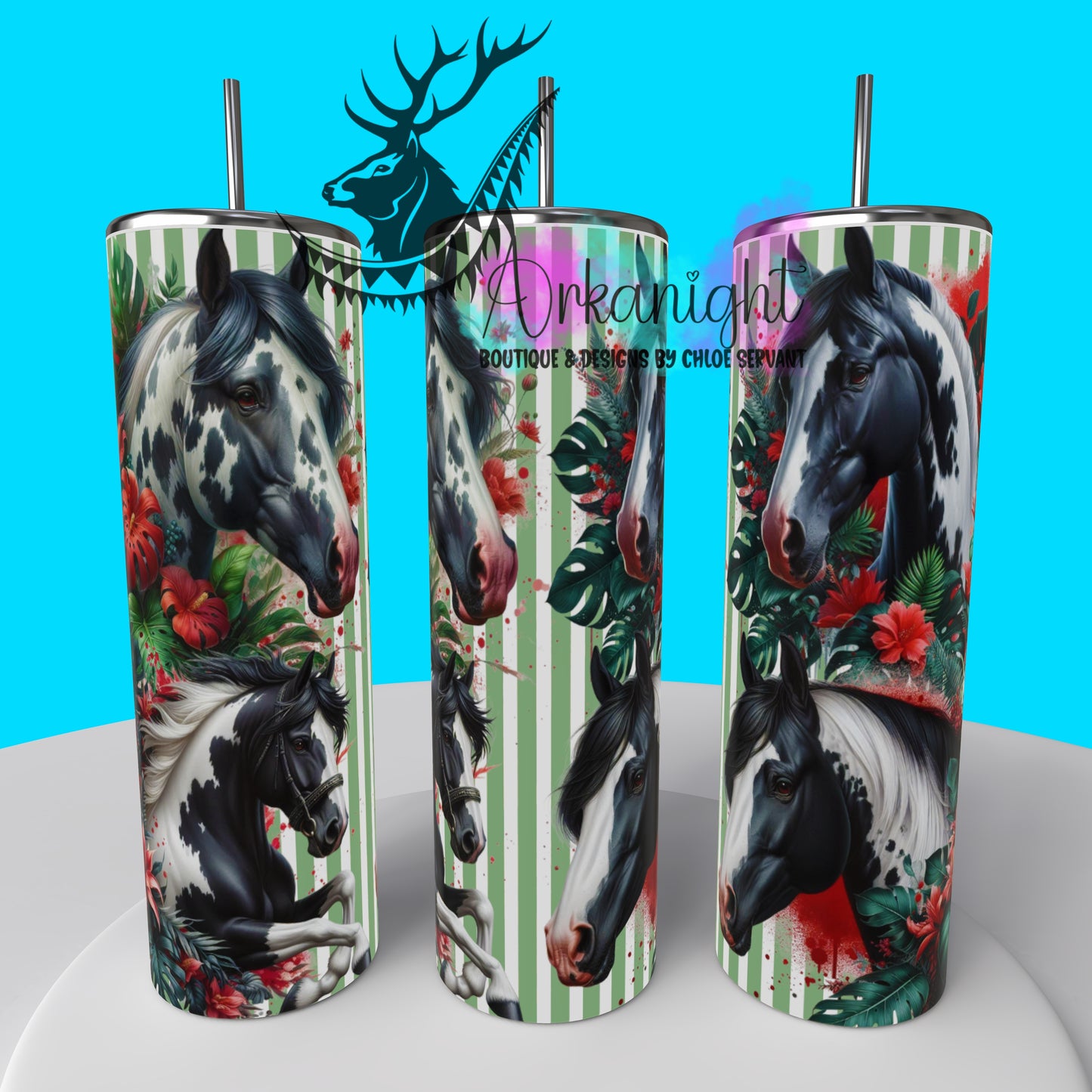 Numérique - Collection Monstera & Animals 2025 - Black & White Paint Horse