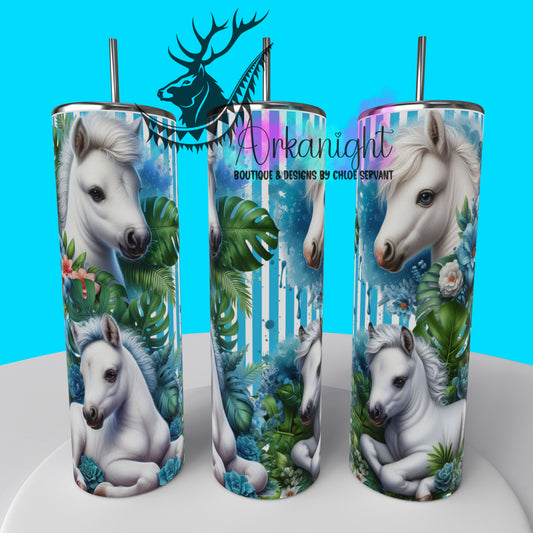 Gourde sur commande - Collection Monstera & Animals 2025 - White Baby Horse