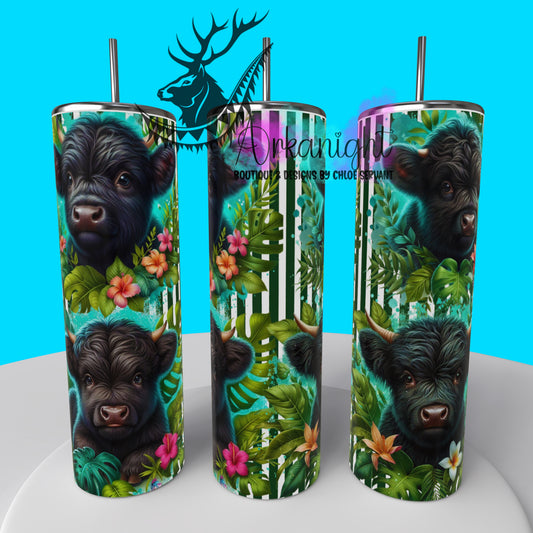 Gourde sur commande - Collection Monstera & Animals 2025 - Black Baby Highland cow