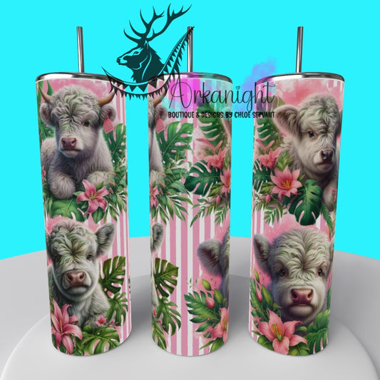 Gourde sur commande - Collection Monstera & Animals 2025 - Grey Baby Highland Cow