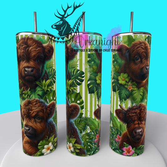 Gourde sur commande - Collection Monstera & Animals 2025 - Dark Brown Baby Highland Cow