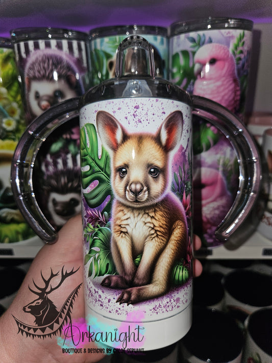 Gourde - Biberon Évolutif sur commande - Monstera & Animals - Kangourou