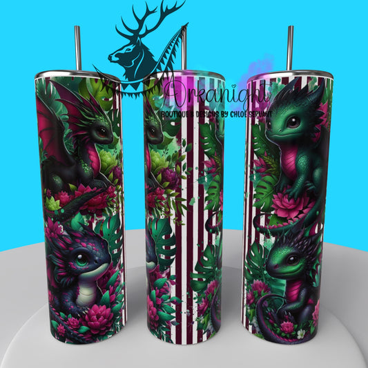 Gourde sur commande - Collection Monstera & Bébé Dragon 2025 - Bourgogne & Vert Forêt