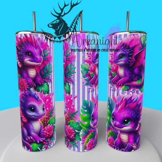 Gourde sur commande - Collection Monstera & Bébé Dragon 2025 - Mauve & Rose