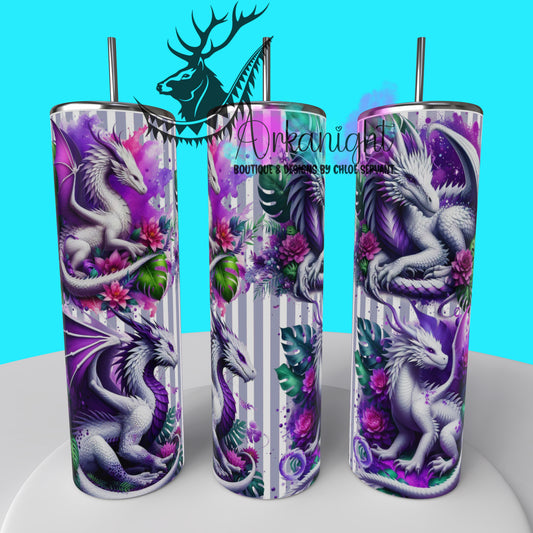 Gourde sur commande - Collection Monstera & Dragon 2025 - Blanc & Mauve