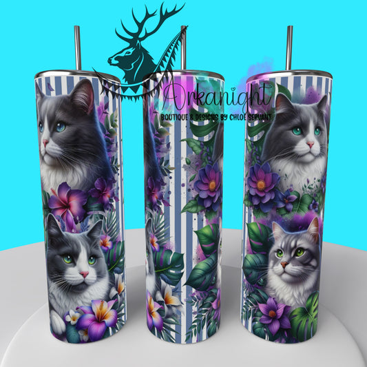 Gourde sur commande - Collection Monstera & Chat 2025 - Gris & Blanc
