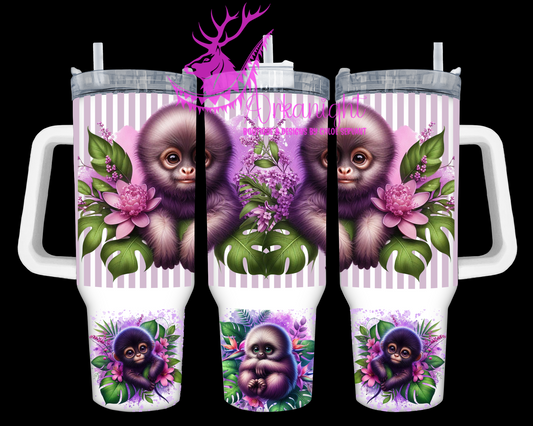 Gourde 40 oz sur commande - Collection Monstera & Animals - Spider Monkey