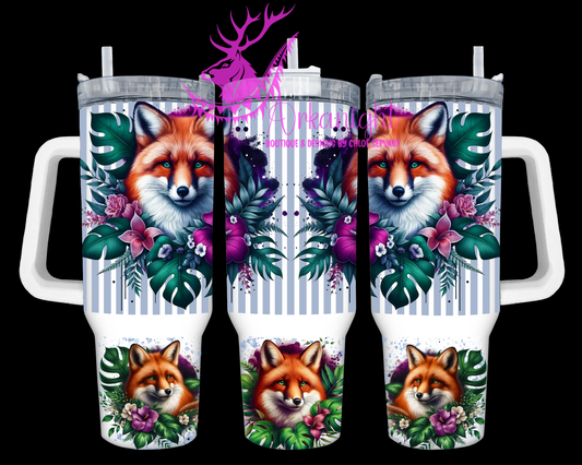 Gourde 40 oz sur commande - Collection Monstera & Animals - Renard 2.0