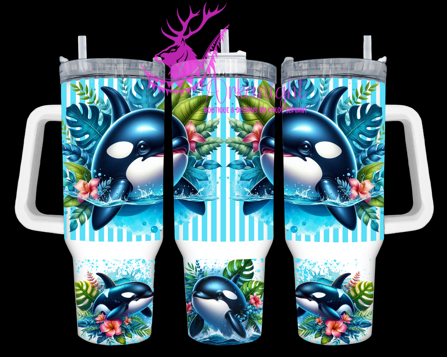 Numérique 40 oz - Collection Monstera & Animals - Baleine