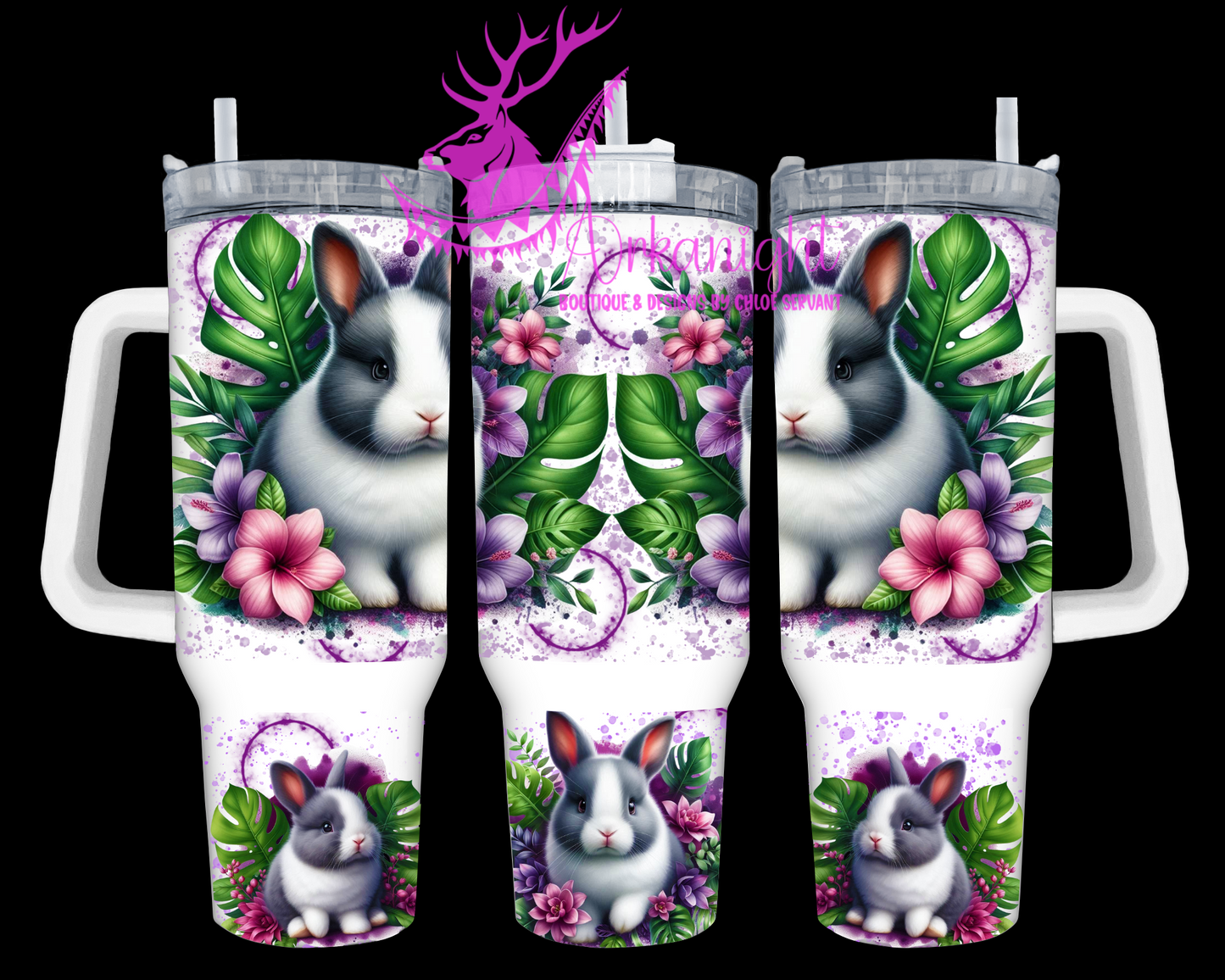 Numérique 40 oz - Collection Monstera & Animals - Lapin