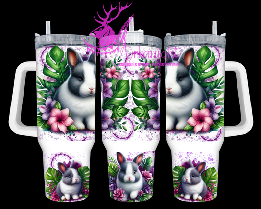 Numérique 40 oz - Collection Monstera & Animals - Lapin