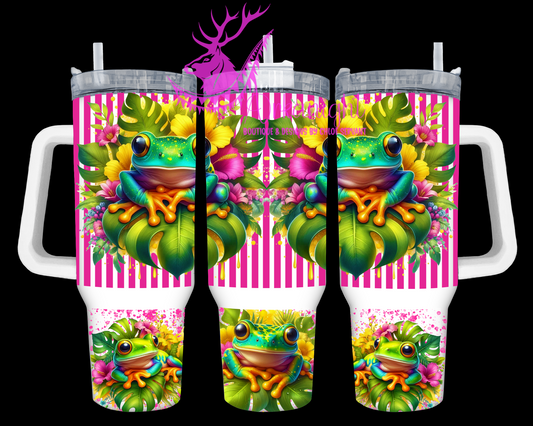 Numérique 40 oz - Collection Monstera & Animals - Grenouille Tropicale